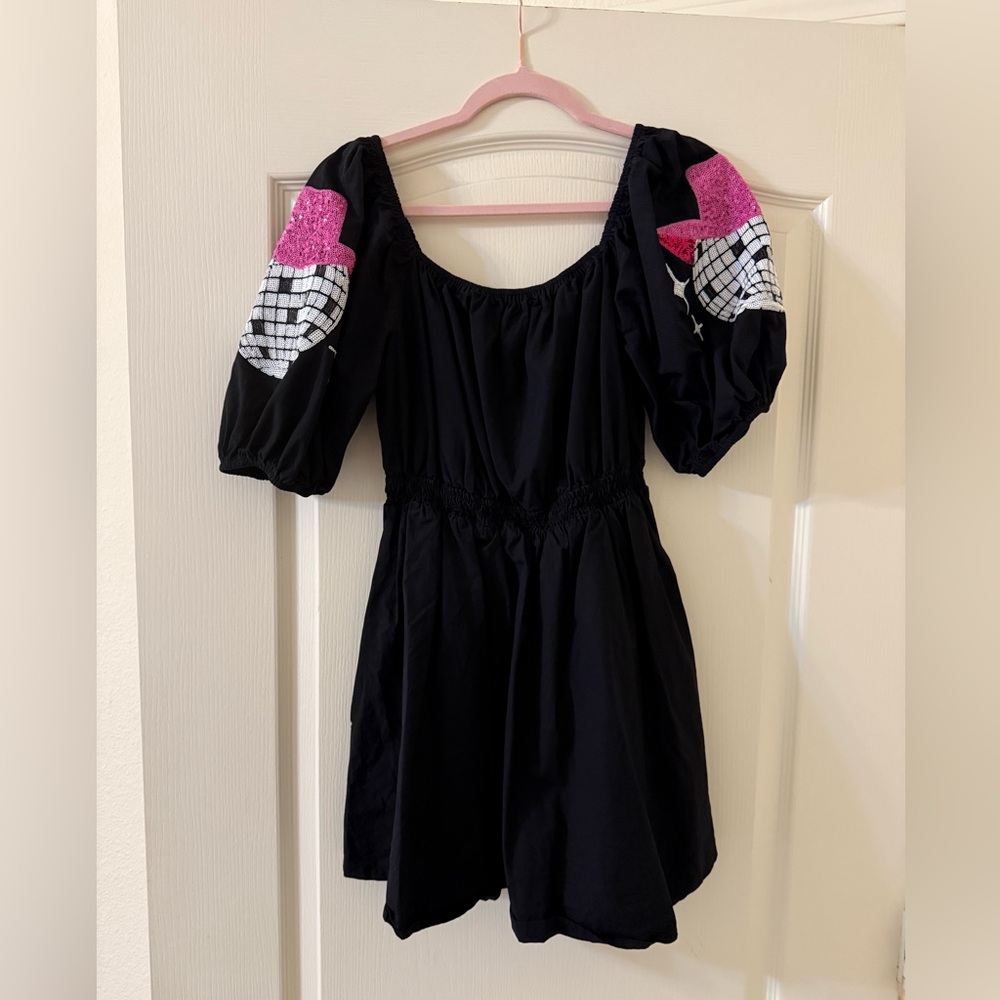 Fantastic Fawn - Western Disco Ball Sequin Patch Skater Dress | $50| M |